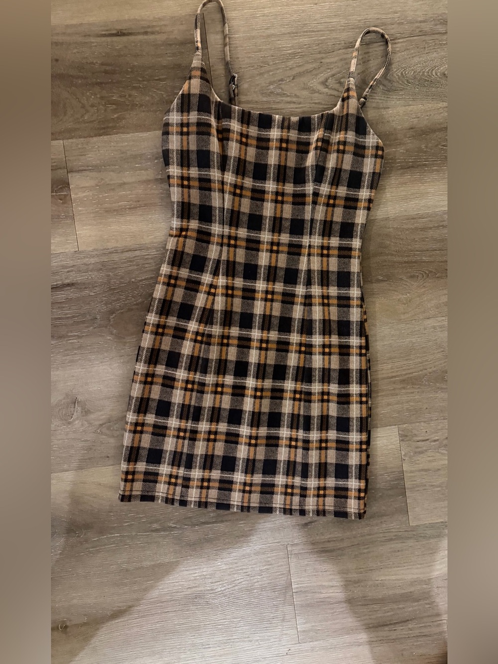 Urban Outfitters Plaid Mini Skirt in Black and Tan